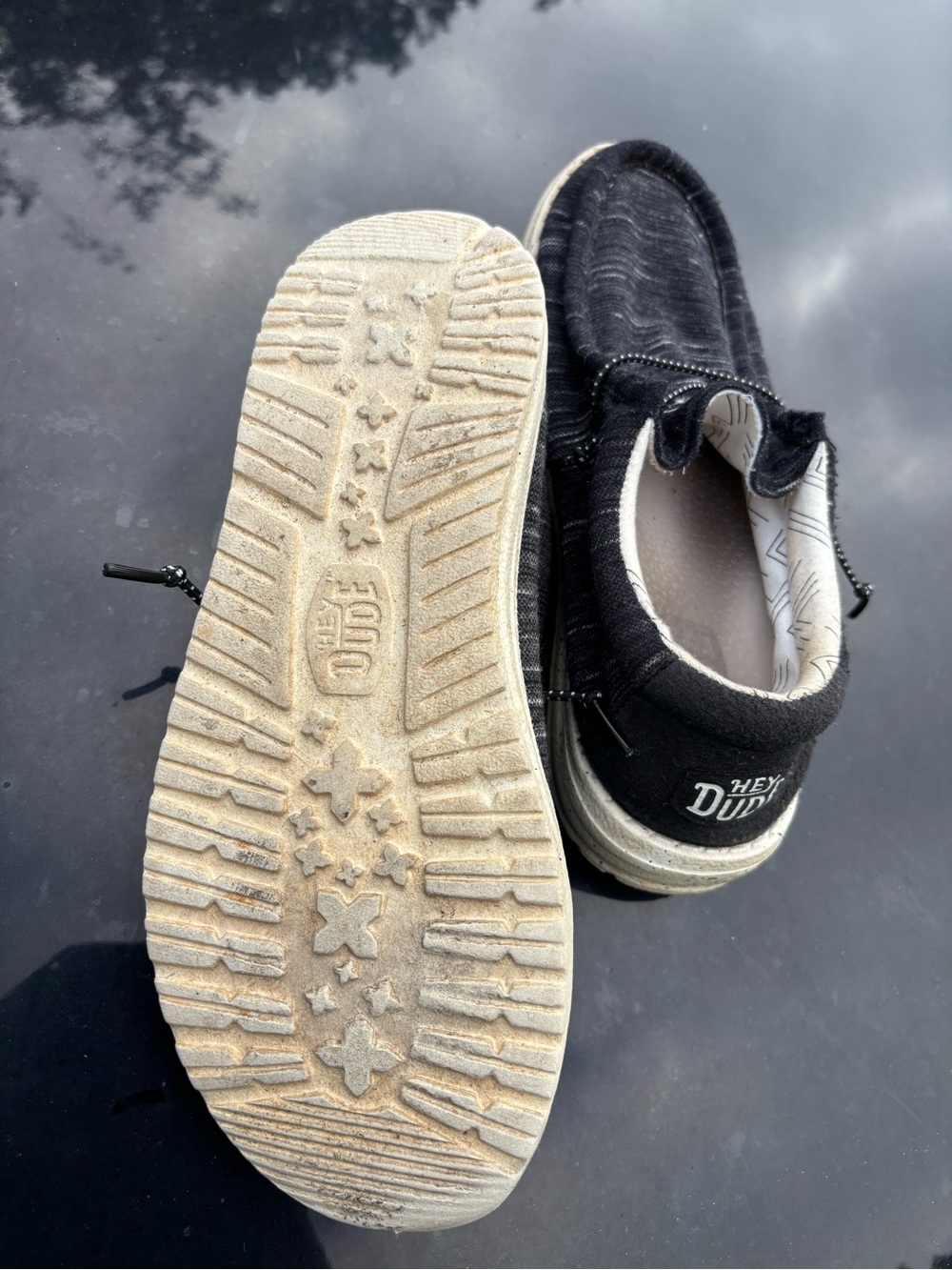 Hey Dude Charcoal Slip-On Canvas Loafers 6Y - Picture 5 of 7